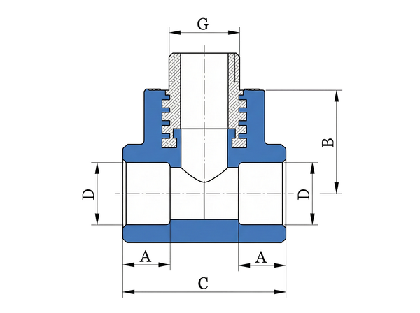 T-kus s Ms zástrekom, závit vonkajší